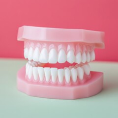 Obraz premium A model of teeth demonstrating dental anatomy and oral health.