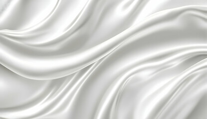 Obraz premium Elegant White Silk Fabric with Soft Folds