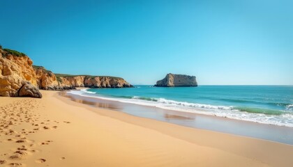  Tranquil beach escape under a clear sky