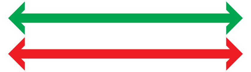 Fototapeta premium Double arrows icon. Two side arrows icon symbol. left and right long arrows icon. Double arrows icon isolated on white background. vector illustration.