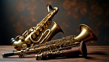 Obraz premium Elegance in Music A Golden Saxophone