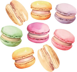 Fototapeta premium colorful macaroons isolated on white