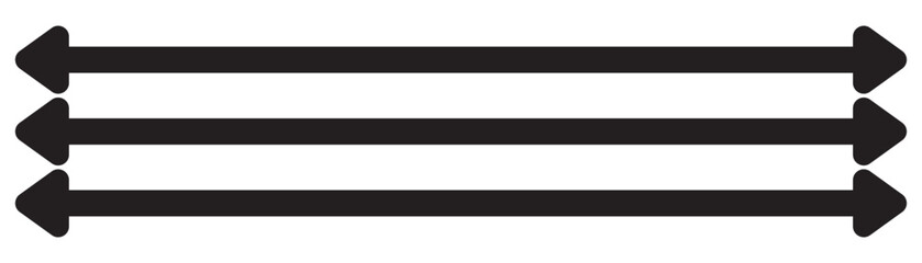 Fototapeta premium Double arrows icon. Two side arrows icon symbol. left and right long arrows icon. Double arrows icon isolated on white background. vector illustration.