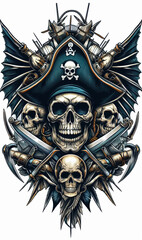 TRIBAL TATOO トライバル タトゥ 刺青ドクロ 海賊