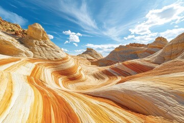 Vast Desert Landscape with Towering Sandstone Formations