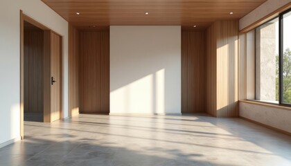  Modern minimalist interior with natural light