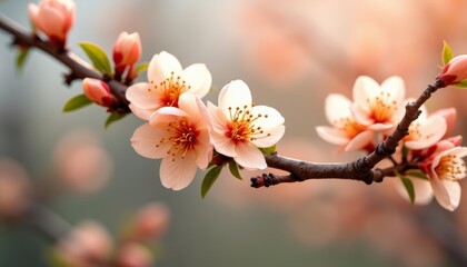 Obraz premium Blossoming beauty A closeup of delicate flowers in bloom