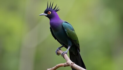 Obraz premium Vivid Violet Vireo in Verdant Vale