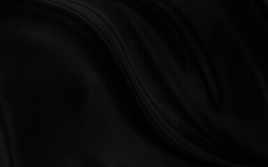 Black gray satin dark fabric texture luxurious shiny that is abstract silk cloth background with patterns soft waves blur beautiful.