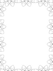 Fototapeta premium All these designs are hand-drawn and unique Flower Border is a Beautiful black-and-white illustration for aadult coloring book, This is a printable Beautiful Zentangle Coloring page for KDP Interior,