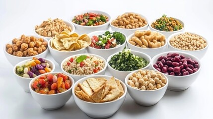 Variety of Grains and Legumes on a White Plate