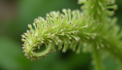  Vibrant green plant life in closeup