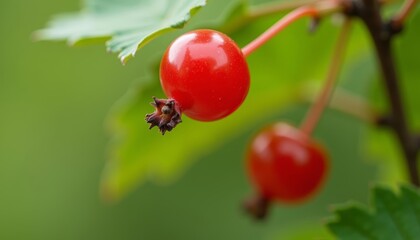  Vibrant red berries in bloom