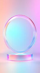 Elegant minimalist display with colorful gradient background for creative presentations and visual projects