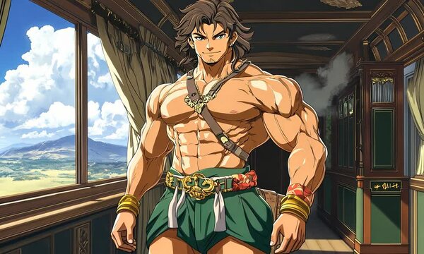 Romantic Fitness Anime Guy Character Holding Rose: Valentine Video