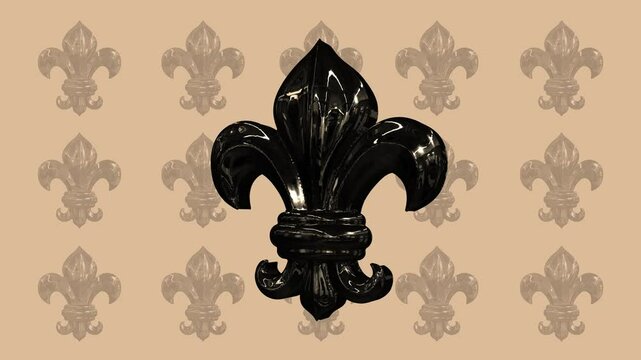 Shimmering crystal fleur de lis set against a mosaic backdrop, ideal for office displays, live streaming, and social media visuals. A refined touch of elegance in 4K resolution