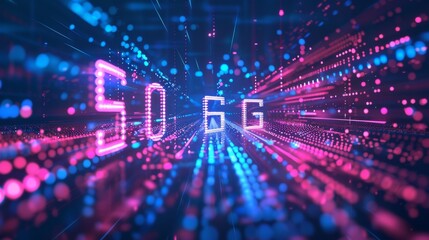 Obraz premium 5G or 6G dot line mobile technology. Wireless data network and connection technology concept. high-speed, futuristic background. vector design.