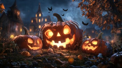 Naklejka premium This is an holloween 3D illustration mostly suitable as wallpaper for your desktop and for your home.