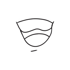 hand drawn kawaii mouth doodles isolated on white background. mouth comic element stock design