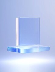 Minimalist transparent cube on a light background showcasing modern design and aesthetic simplicity in contemporary art
