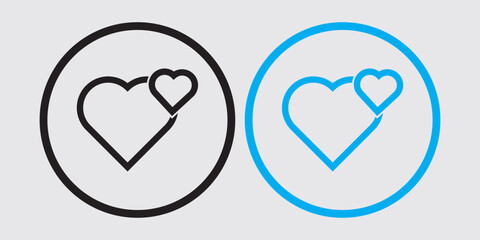 Double and two favorite Heart icon. Heart icon shape on a white background. vector illustration.
