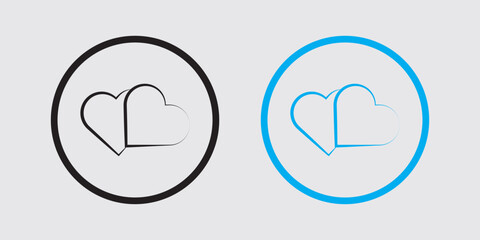 Double and two favorite Heart icon. Heart icon shape on a white background. vector illustration.