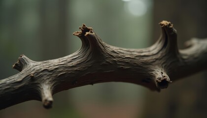 Naklejka premium Natures intricate design A closeup of a tree branch