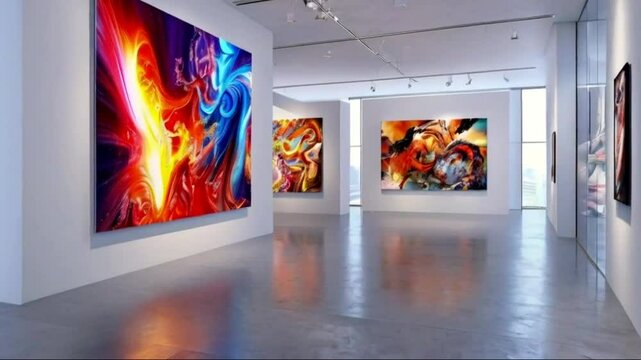 A Project of a contemporary art & exibition gallery - panoramic 3d visualization
  High quality HD 4K Video Clip