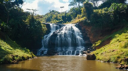 Fototapeta premium Upper Catawba Falls in Scenic Landscape