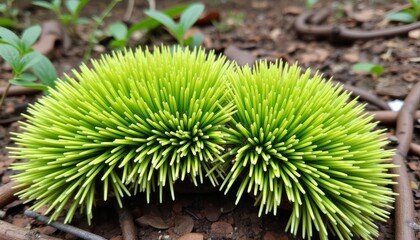  Vibrant green plant sprouting from the ground