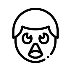 Angry Face Flames line icon