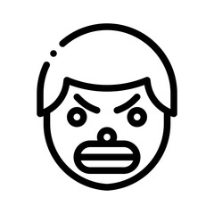 Angry Man line icon