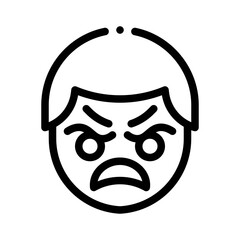 Frowning Brow line icon