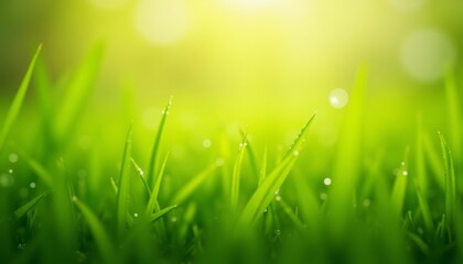 Fototapeta premium Vibrant green field sunlit and serene