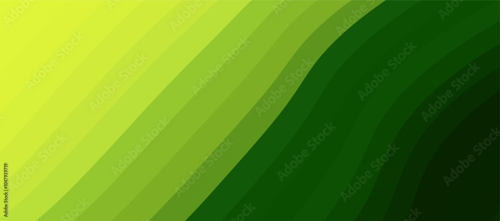 Aufkleber abstract green and yellow gradient background with curved lines.
