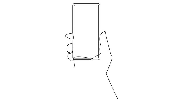 Hand holding phone continues illustration design template