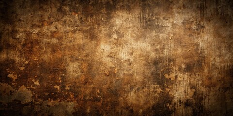 Fototapeta premium A weathered and distressed textured background in shades of brown and orange, perfect for creating a vintage or rustic look.