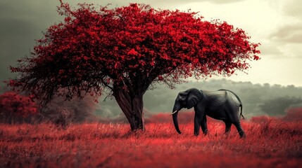 Lonely Elephant on Tree