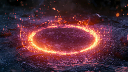 Obraz premium A glowing magic circle. Magic Circle Ritual. Illustration