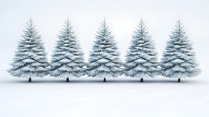 Obraz premium Snow Dusted Pine Trees Under Gentle Winter Light
