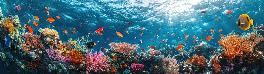 Fototapeta premium Vibrant Sea Corals Panorama