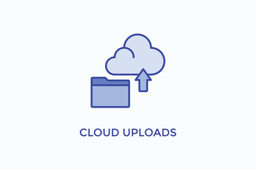 Cloud Uploads Vector Icon Or Logo Illustration