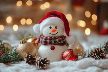 Merry Christmas and New Year holidays background. Blurred bokeh background