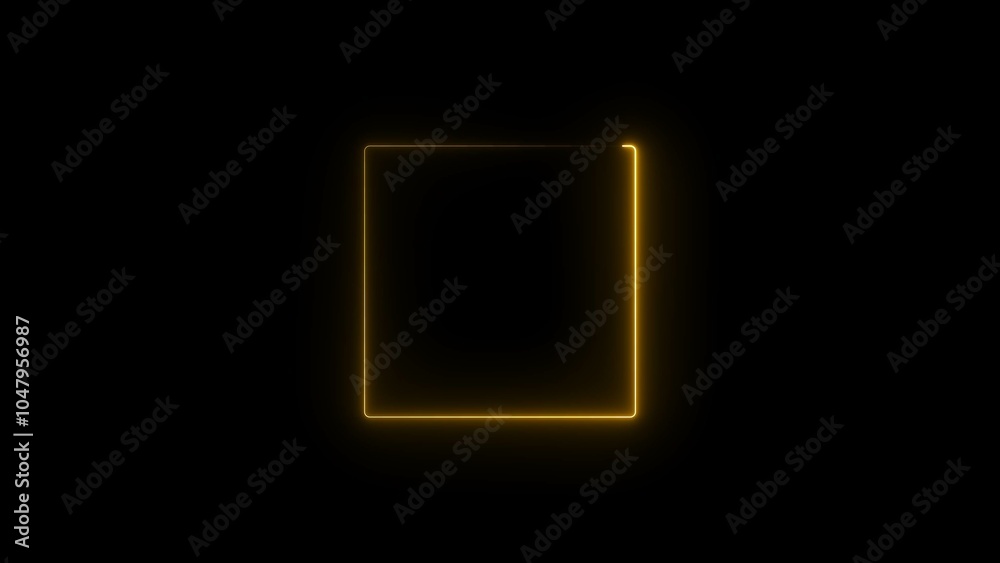 Canvas Prints abstract neon line glowing rectangle frame background 4k illustration.