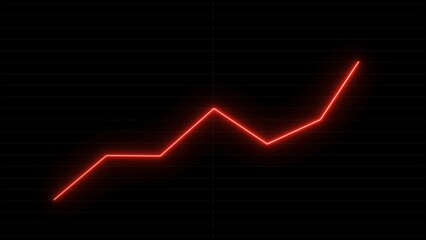 Business graph chart with upward trend line background 4k illustration.