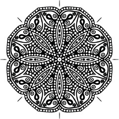 Mandala Art Line Work Circular Pattern in the Form of a Mandala Decorative Ornament in Ethnic Oriental Style.