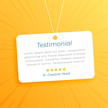 social quote or speech testimony yellow template in hanging style