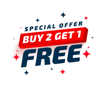 3d style buy two get one free festive sale background design