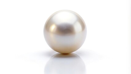 Obraz premium Symmetrical white pearl on white background