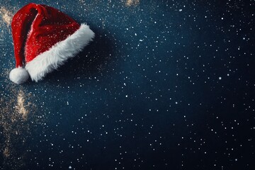 Christmas background with Santa hat ,new year background and copy space